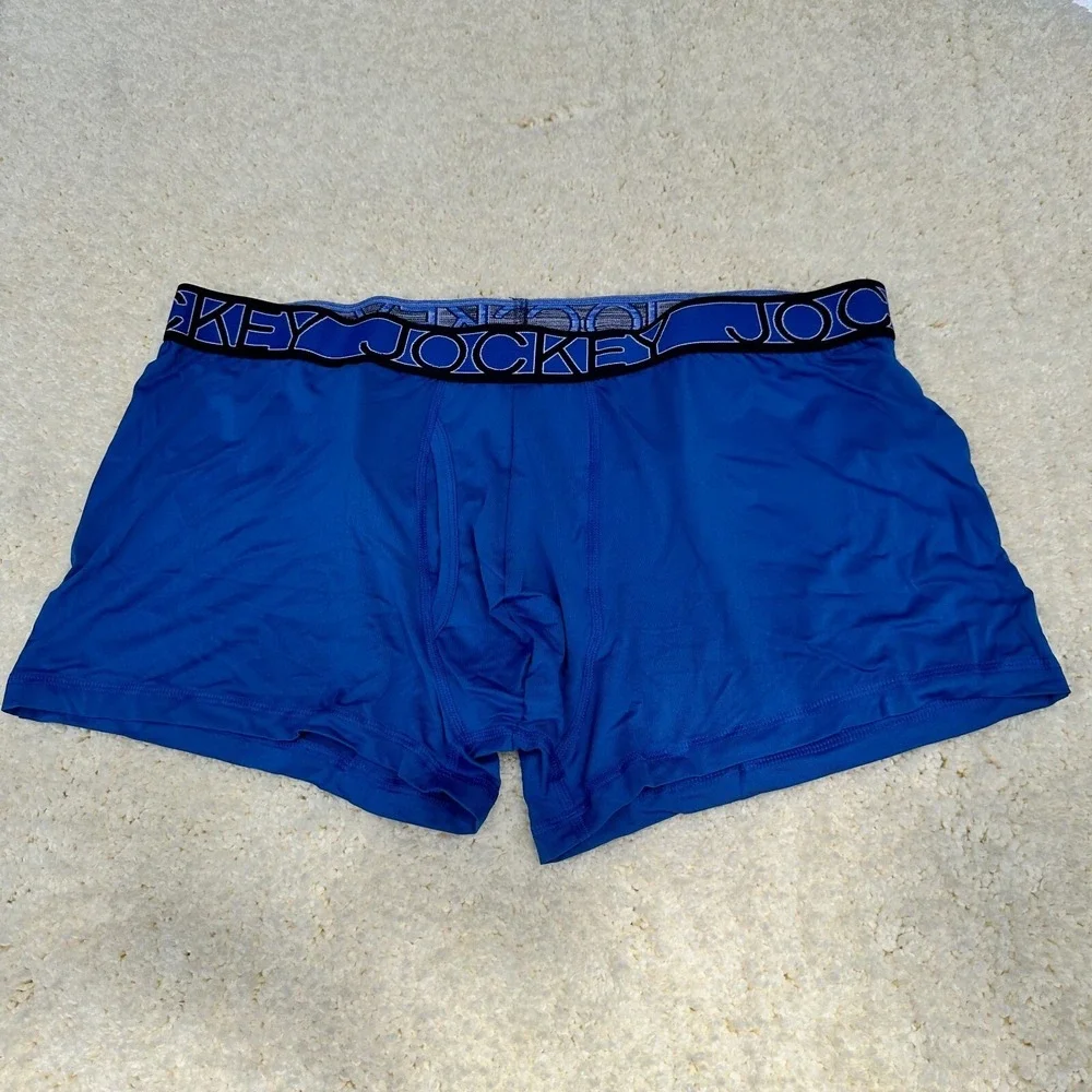 NEW 3-pack Jockey ActiveMicro Stretch Boxer Briefs Sz Large In Blue Colorway